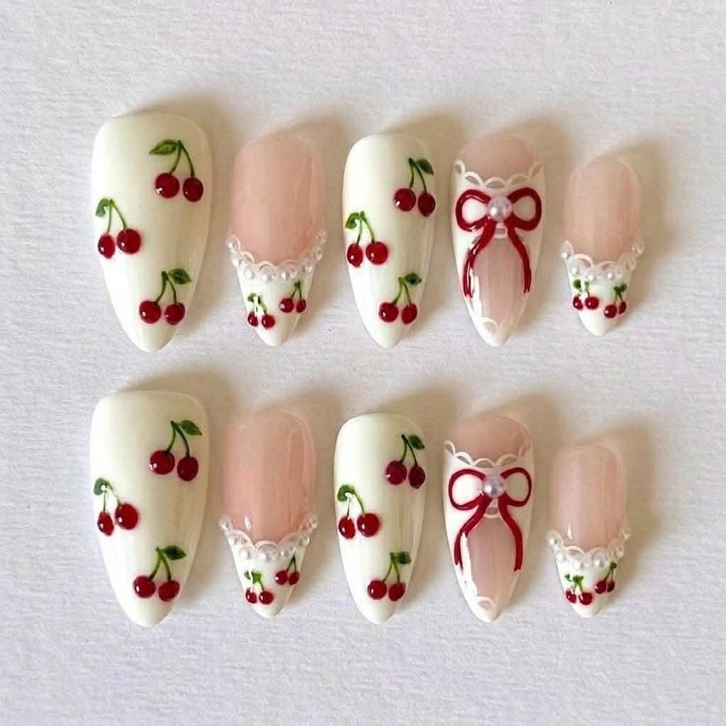 Megan — Cherry Bow Nails
