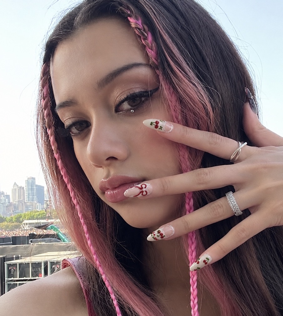 Megan wearing her inspired nails